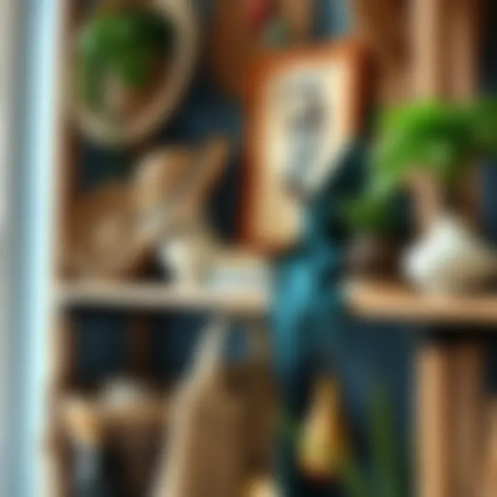 A collection of materials used for creating bohemian shelves