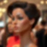 Elegant brown mannequin head showcasing a stylish hairdo.