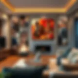 Cinematic Artistry in Interior Design Artistic representation of iconic movie scenes in a modern living room