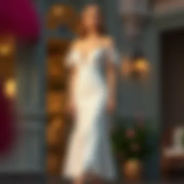 Chic tea-length bridal shower dress suitable for different body types