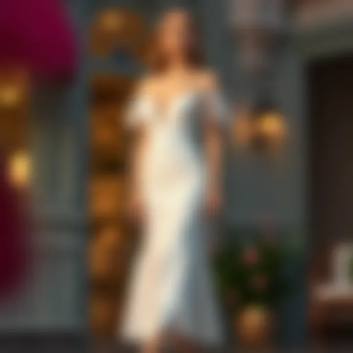 Chic tea-length bridal shower dress suitable for different body types