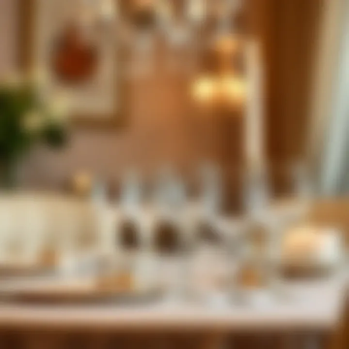 Elegant arrangement of clear plastic cocktail glasses on a festive table