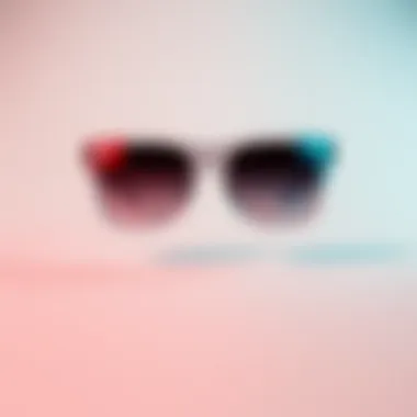 A stylish pair of clear Y2K sunglasses on a minimalist background.
