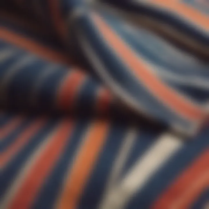 Close-up of the fabric texture showcasing intricate color blocking