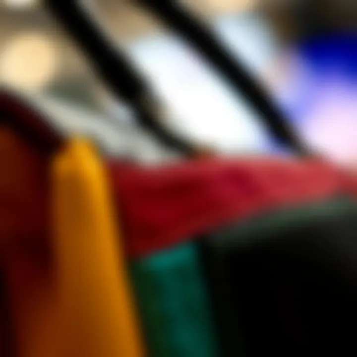 Intricate Craftsmanship Close-up of the intricate stitching and textures on a colorblock shoulder bag