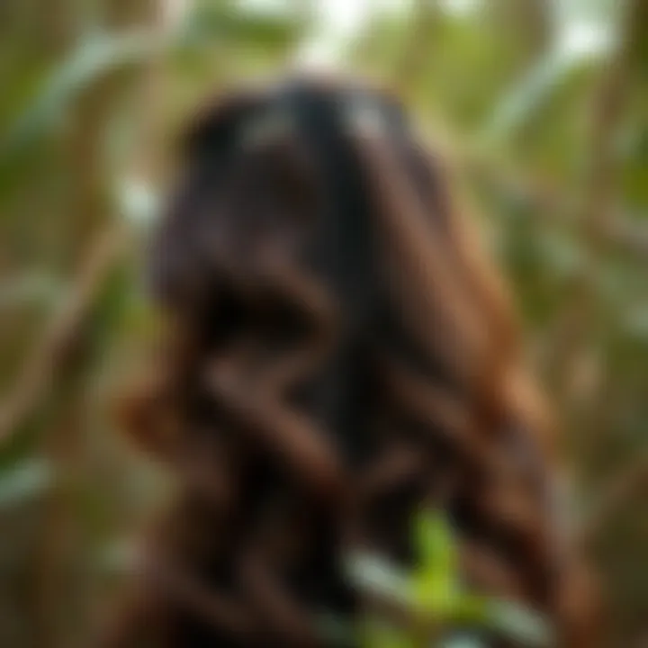 Ethical sourcing representation of hair extensions with natural elements