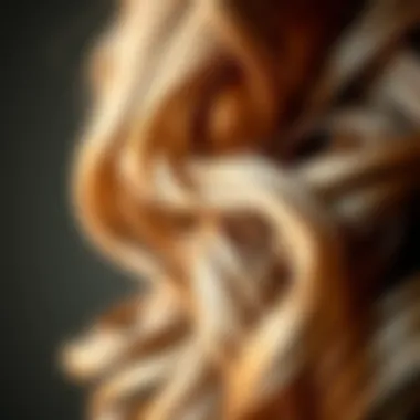 Close-up of curly colored clip-in hair extensions highlighting texture and color