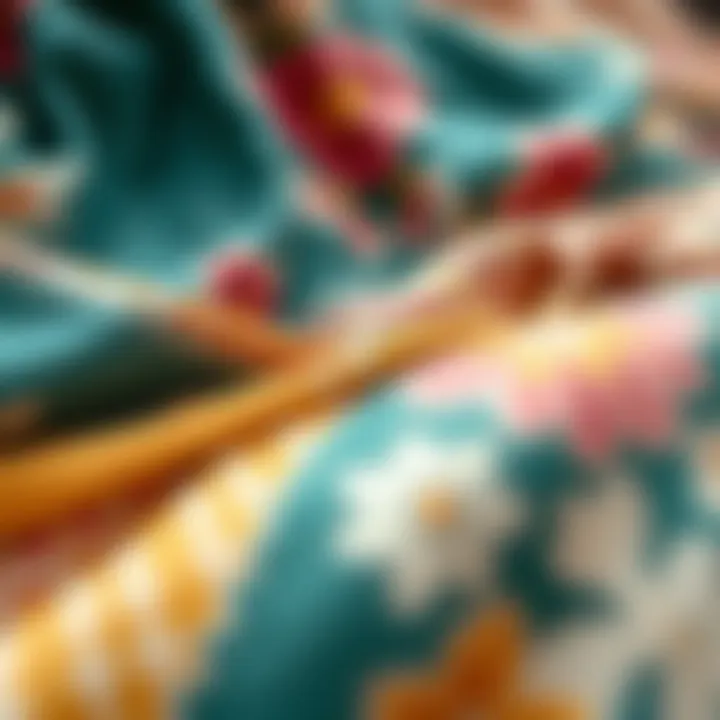 Close-up of sustainable fabrics used in boho dresses