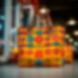 Stylish lunch tote bag in a vibrant pattern