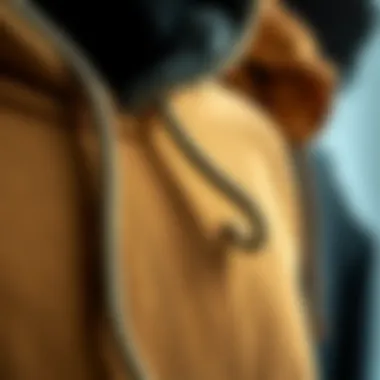 Textural Variations in Hoodie Fabrics Close-up of different fabrics used in drawstring hoodies highlighting texture