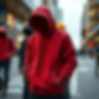 Diverse Styles of Drawstring Hoodies Showcasing various styles of drawstring hoodies in a modern urban setting