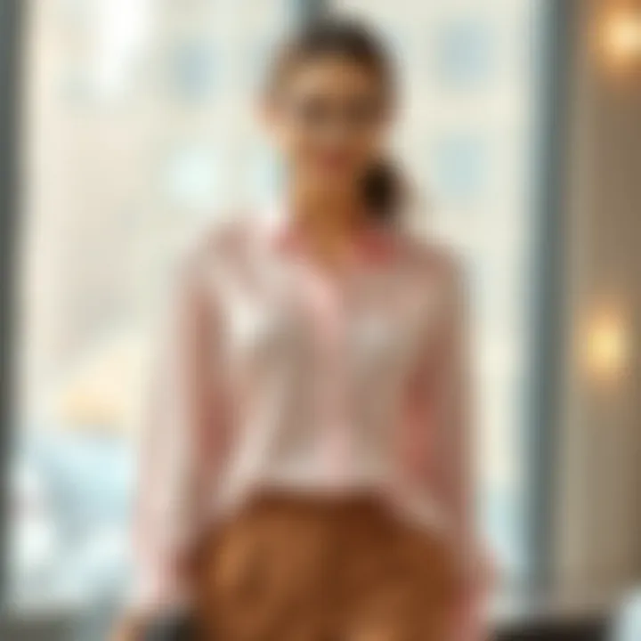 Fashionable silk top suitable for office attire