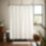 Elegant farmhouse shower curtain in a rustic bathroom setting