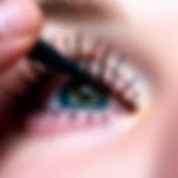 Close-up of fox eye eyelash extension application