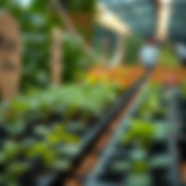 The Impact of Sustainable Practices on Plant Health A lush garden flourishing with plants grown from seed trays