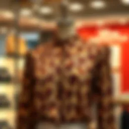 Elegant giraffe blouse displayed on a mannequin
