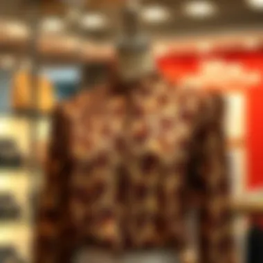 Elegant giraffe blouse displayed on a mannequin