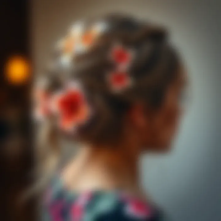Versatile Hair Styling with Claw Clips Stylish hair arrangement featuring a Hawaiian flower claw clip, illustrating versatility in hair styling