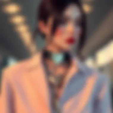 Fashionable Outfit with Heart Lock Collar Fashionable outfit styled with a heart lock collar as the centerpiece