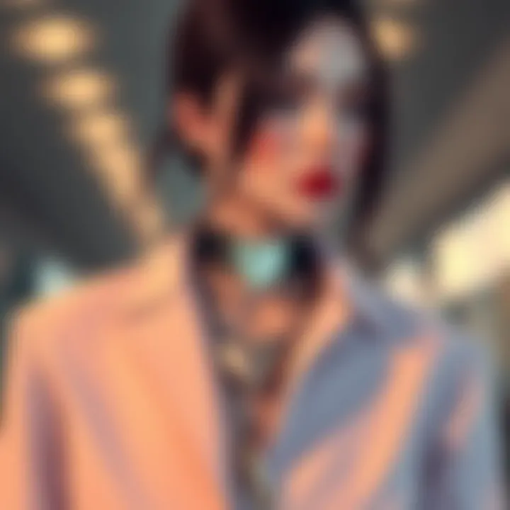 Fashionable Outfit with Heart Lock Collar Fashionable outfit styled with a heart lock collar as the centerpiece