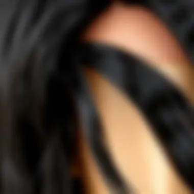 Close-up of the texture of a natural hair wig