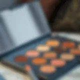 A palette showcasing various Korean cream eyeshadow shades.