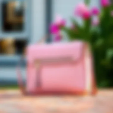 A chic crossbody bag in pastel hues, elegantly complementing summer outfits.