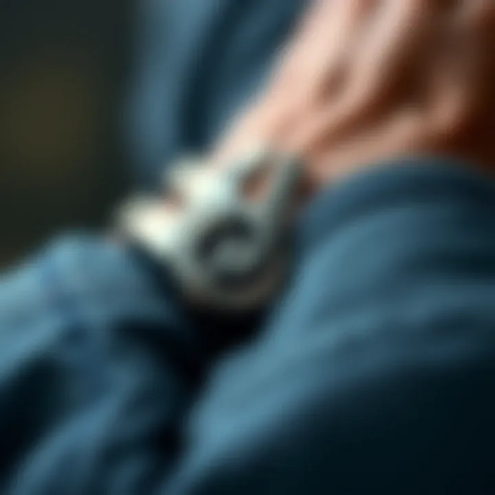 Close-up of magnetic clasp mechanism