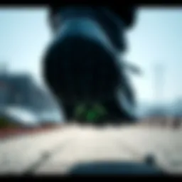 Close-up of non-slip sole technology