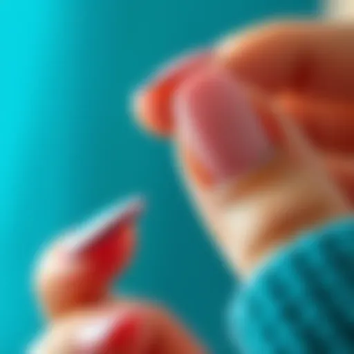 Close-up of Cuticle Guard Application Close-up view of a cuticle guard applied around nails