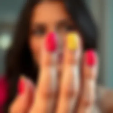 Vibrant Nail Polish with Cuticle Guard Effect Nails showcasing vibrant polish with cuticle guard in use