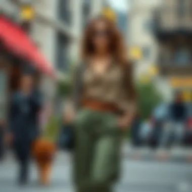 Stylish outfit featuring olive green cargo pants