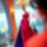 Elegant one shoulder cocktail dress in vibrant colors