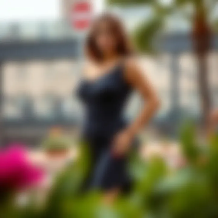 Flattering fit of a plus size one shoulder cocktail dress