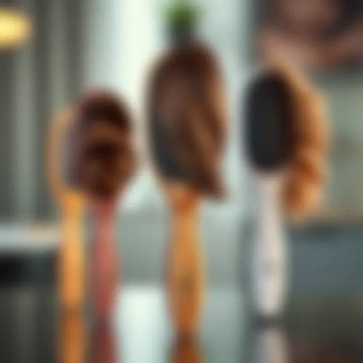 Illustration of different hair types paired with the ideal personalized hairbrush for each.