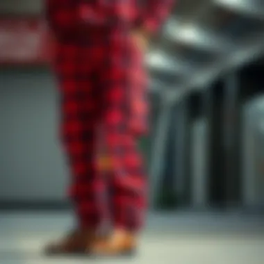 Ethically sourced materials for sustainable plaid cargo pants