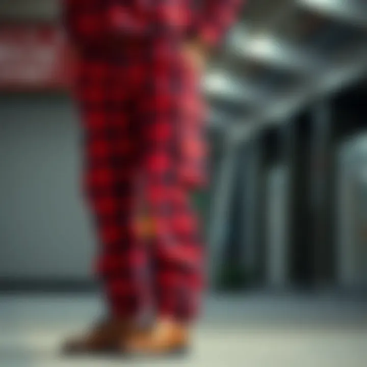 Ethically sourced materials for sustainable plaid cargo pants