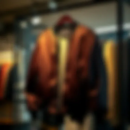 Stylish Plus Size Bomber on Display Stylish plus size bomber jacket displayed on a hanger