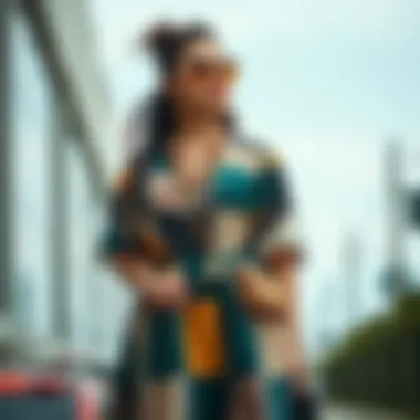 Accessorizing for Personal Expression A styled plus size patchwork dress with accessories that enhance individuality