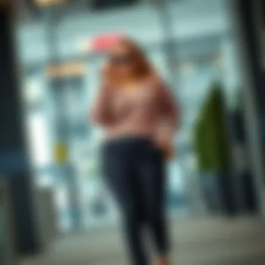 An ensemble featuring plus size spandex pants paired with trendy accessories