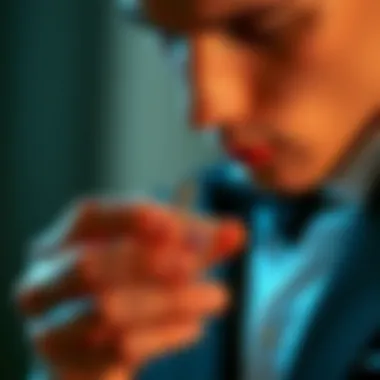 Mastering the Art of Perfume Application Close-up of a person applying portable perfume with precision