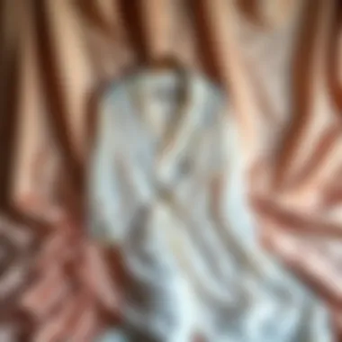 Elegant sheer sleepwear draping on a luxurious fabric background