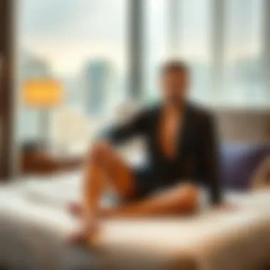 Modern sheer sleepwear styled for a sophisticated bedroom setting