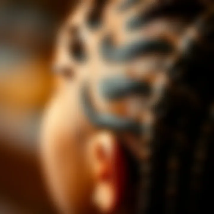 Craftsmanship in Cornrow Braiding Close-up of cornrow braiding technique highlighting craftsmanship