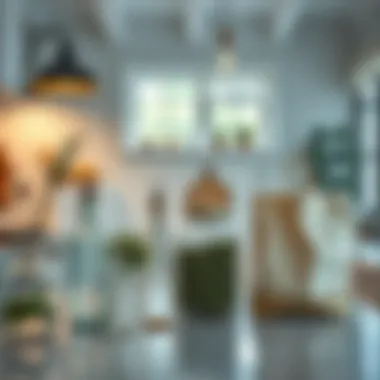 A serene kitchen setting featuring mason jar bottles and bags