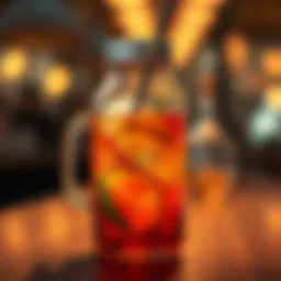 A stylish reusable mason jar bottle filled with a refreshing beverage