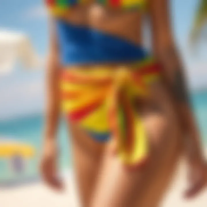 Vibrant Elegance: Swimsuit Bottom Wrap Elegant swimsuit bottom wrap in vibrant colors