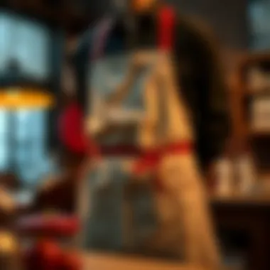 The Tablier Apron in Artistic Pursuits Artistic representation of the tablier apron in creative endeavors