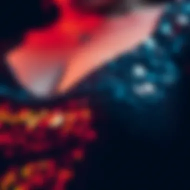 Close-up of shimmering sequins on a plus size bodysuit