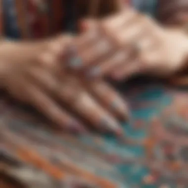 Fashion-Forward Bohemian Nail Designs Showcase A fashionable display of completed boho nail designs
